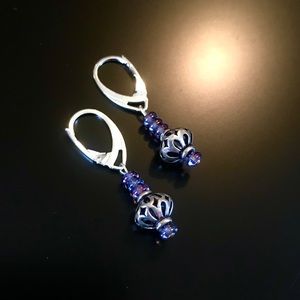 NEW “TwisteDesignz” Sterling & Purple Earrings